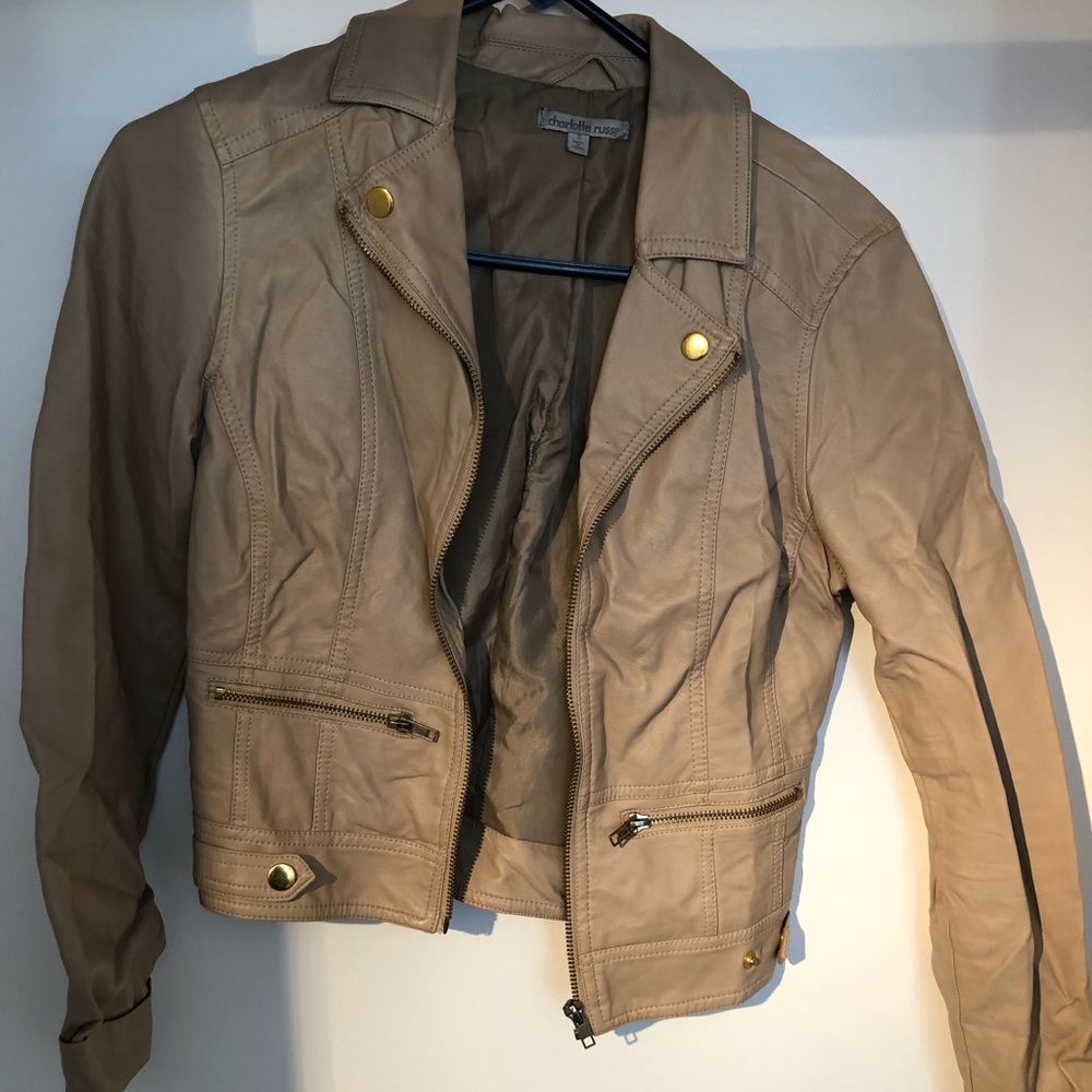 Tan leather jacket